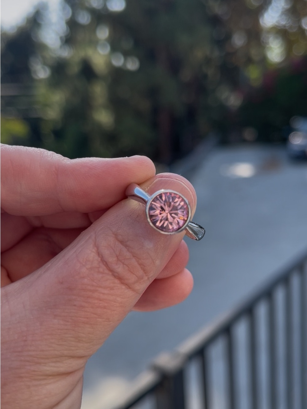 Pink Swarovski Ring